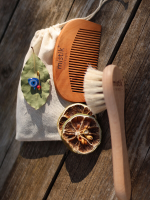Mystic Therapy 2-Piece Set | 100% Natural Goat Hair Soft Face/Hair Care Brush + Cherry Wood Comb Mystic Therapy 2-Piece Set | 100% Natural Goat Hair Soft Face/Hair Care Brush + Cherry Wood Comb