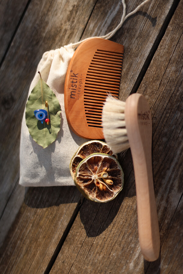 Mystic Therapy 2-Piece Set | 100% Natural Goat Hair Soft Face/Hair Care Brush + Cherry Wood Comb Mystic Therapy 2-Piece Set | 100% Natural Goat Hair Soft Face/Hair Care Brush + Cherry Wood Comb