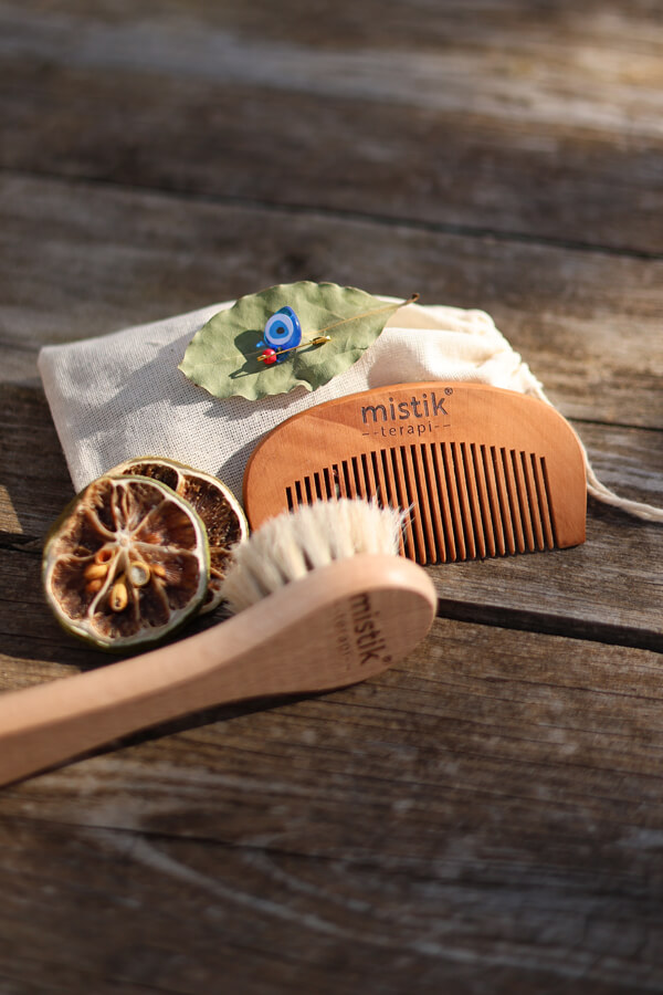 Mystic Therapy 2-Piece Set | 100% Natural Goat Hair Soft Face/Hair Care Brush + Cherry Wood Comb Mystic Therapy 2-Piece Set | 100% Natural Goat Hair Soft Face/Hair Care Brush + Cherry Wood Comb