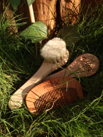 Mystic Therapy 2-Piece Set | 100% Natural Goat Hair Soft Face/Hair Care Brush + Cherry Wood Comb Mystic Therapy 2-Piece Set | 100% Natural Goat Hair Soft Face/Hair Care Brush + Cherry Wood Comb