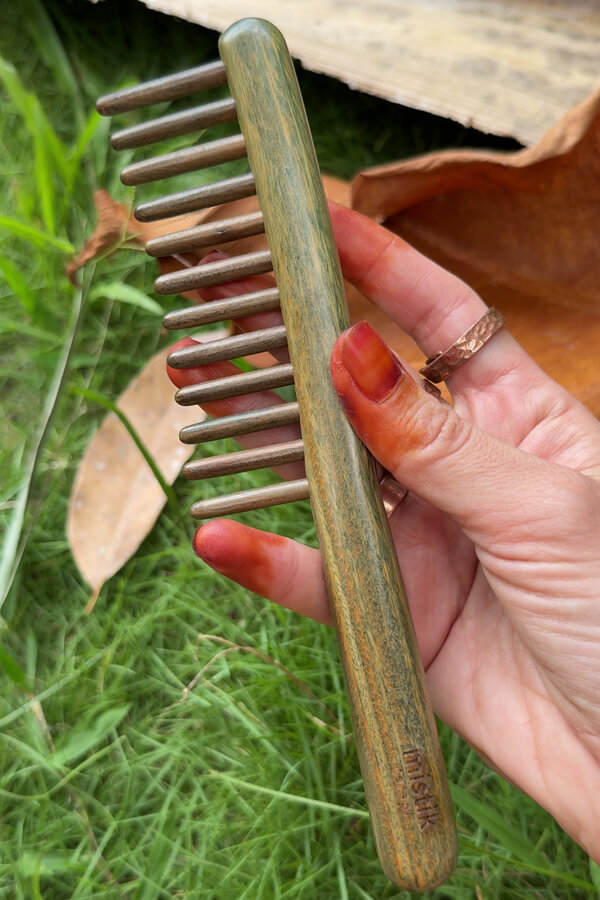 Mystic Sandalwood 12-Tooth Wooden Comb – Natural Meridian Massage & Hair Therapy